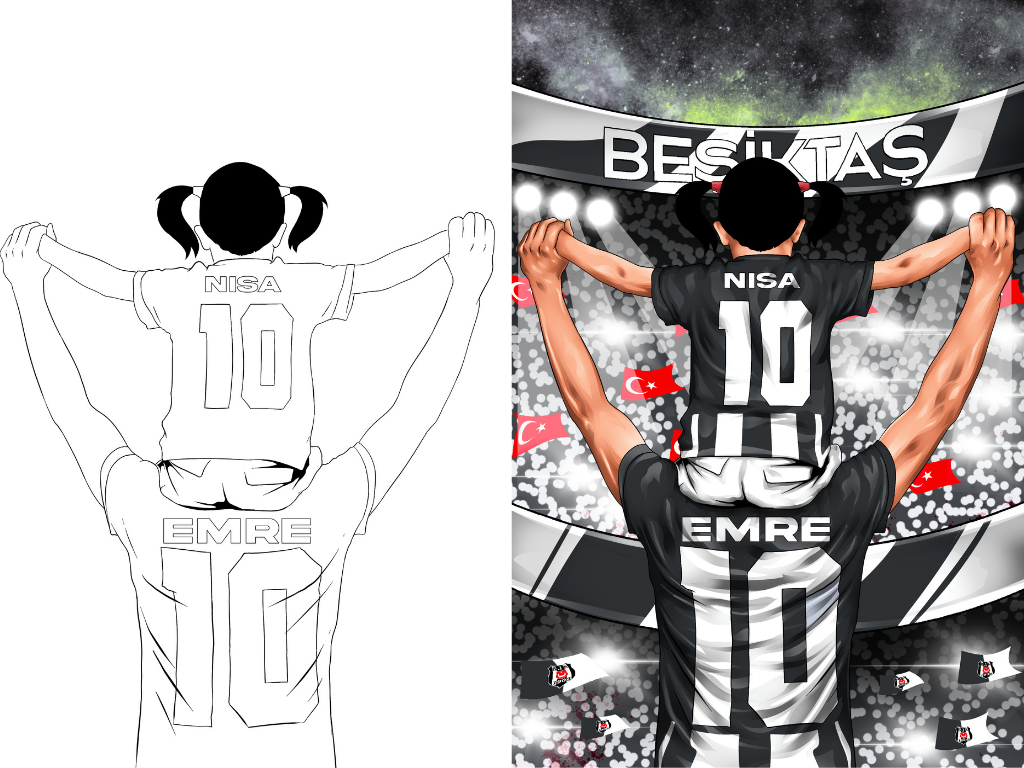 Personalisierte Lichtbox - Besiktas