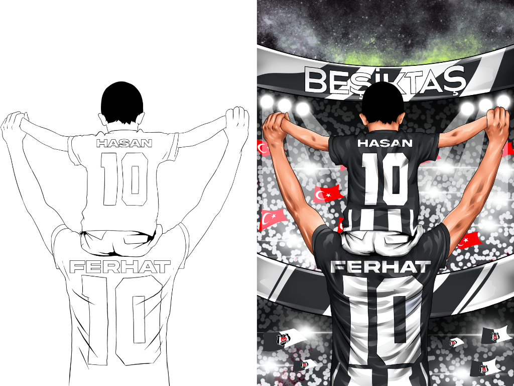 Personalisierte Lichtbox - Besiktas